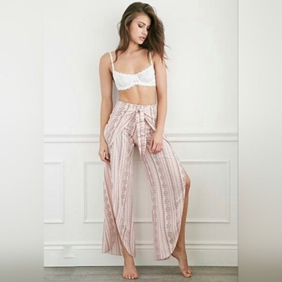 Forever 21 Women's Cover Up Summer Pants,  Tie Front Size M - Picture 1 of 12